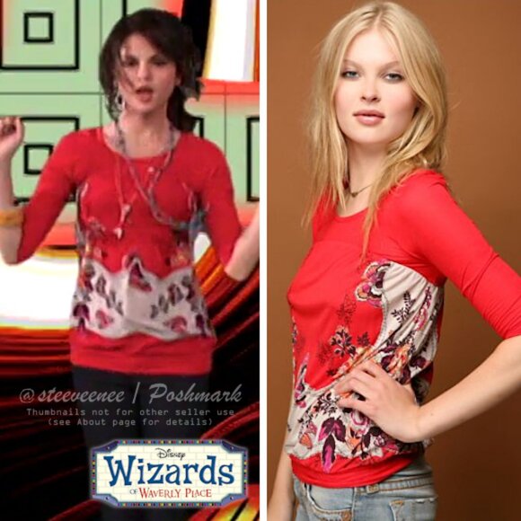 Free People 3/4 Sleeve Road To Discovery Butterfly Top ASO Alex Russo - Picture 1 of 12